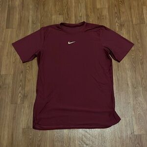 Dark Red Nike Dri Fit running shirt